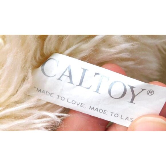 Vintage Caltoy Large 24" Cream Teddy Bear Plush Brown Bow - Picture 6 of 6